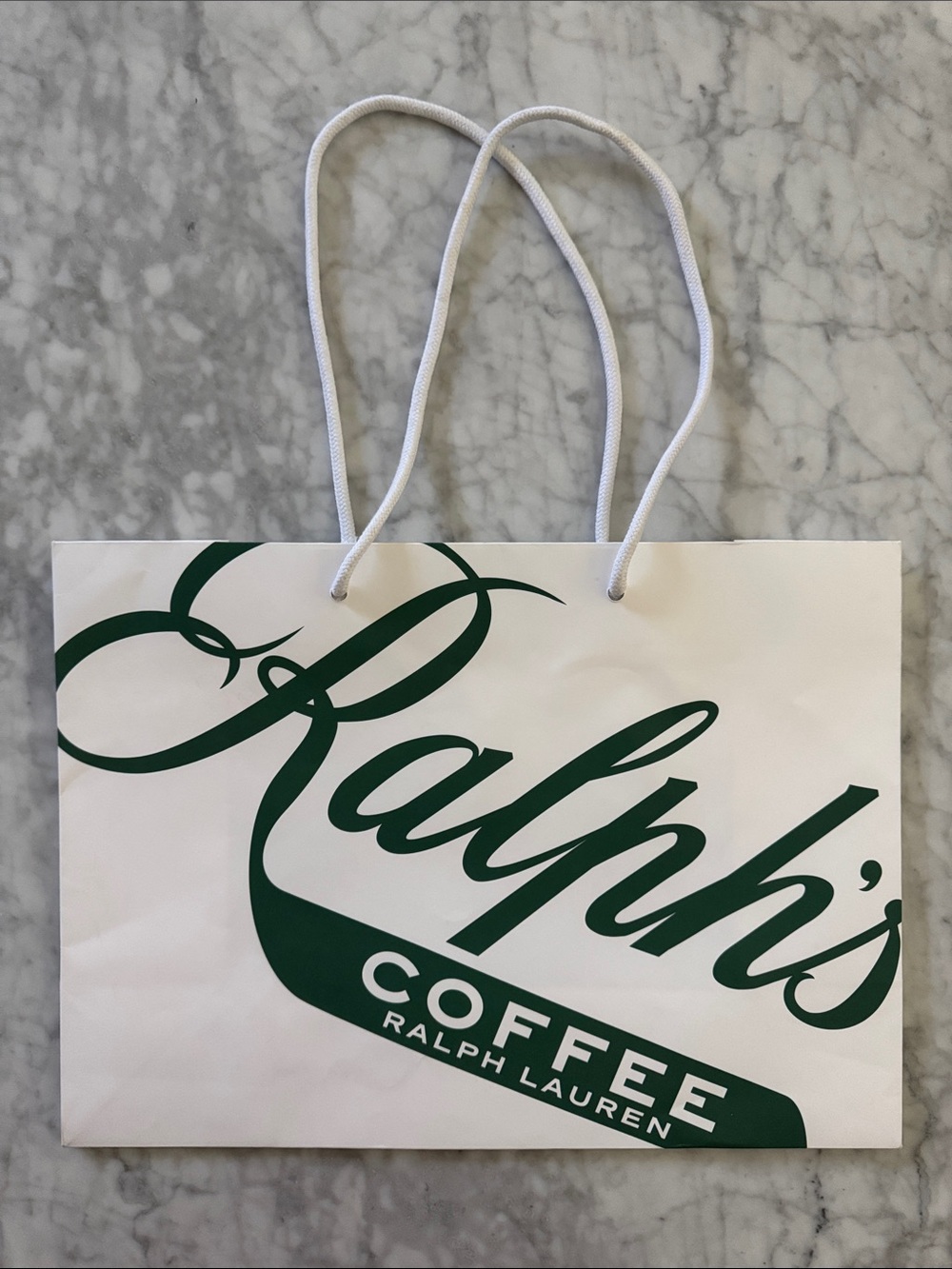 Ralph Lauren Ralph’s Coffee shopper shopping tote bag white green